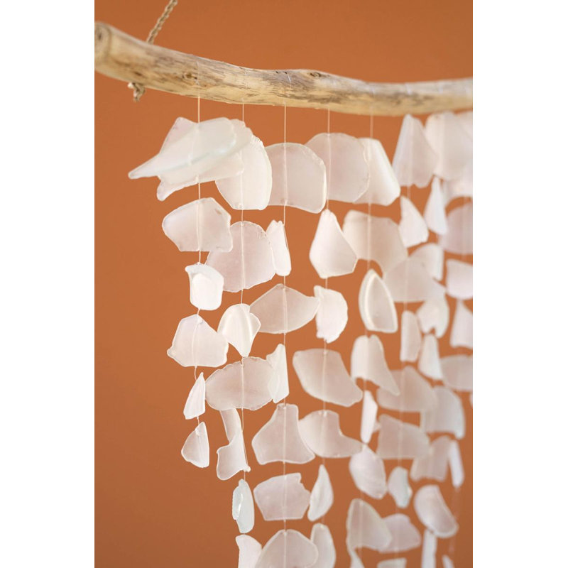 DRIFTWOOD AND SEAGLASS CHIME - CLEAR/FROSTED