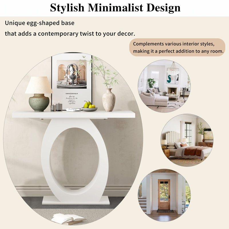 Modern 39.43" Criss-Cross Console Table, Beige