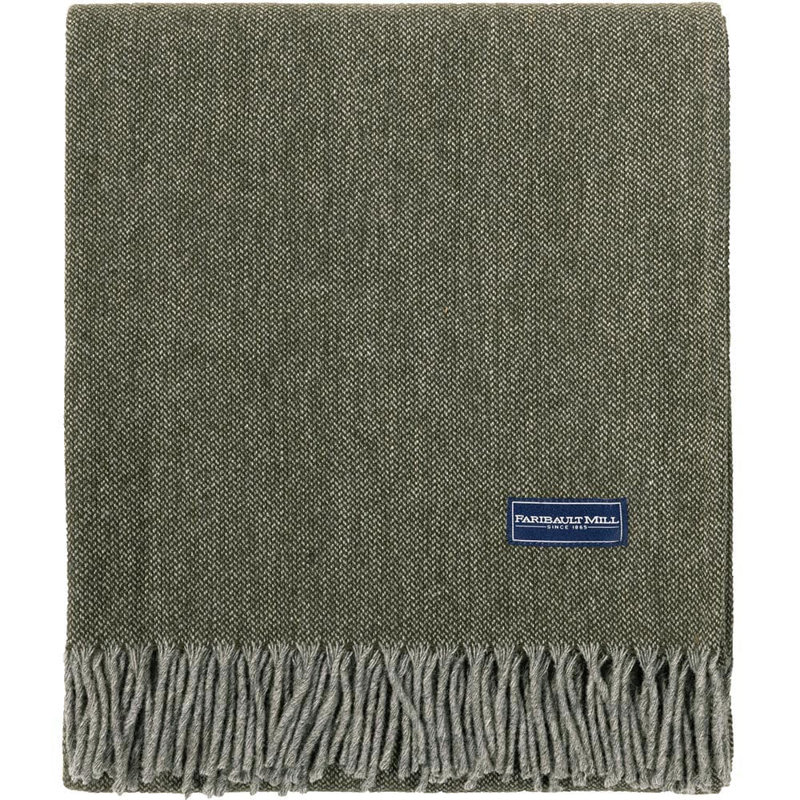 Ashby Wool Throw Blanket, Green