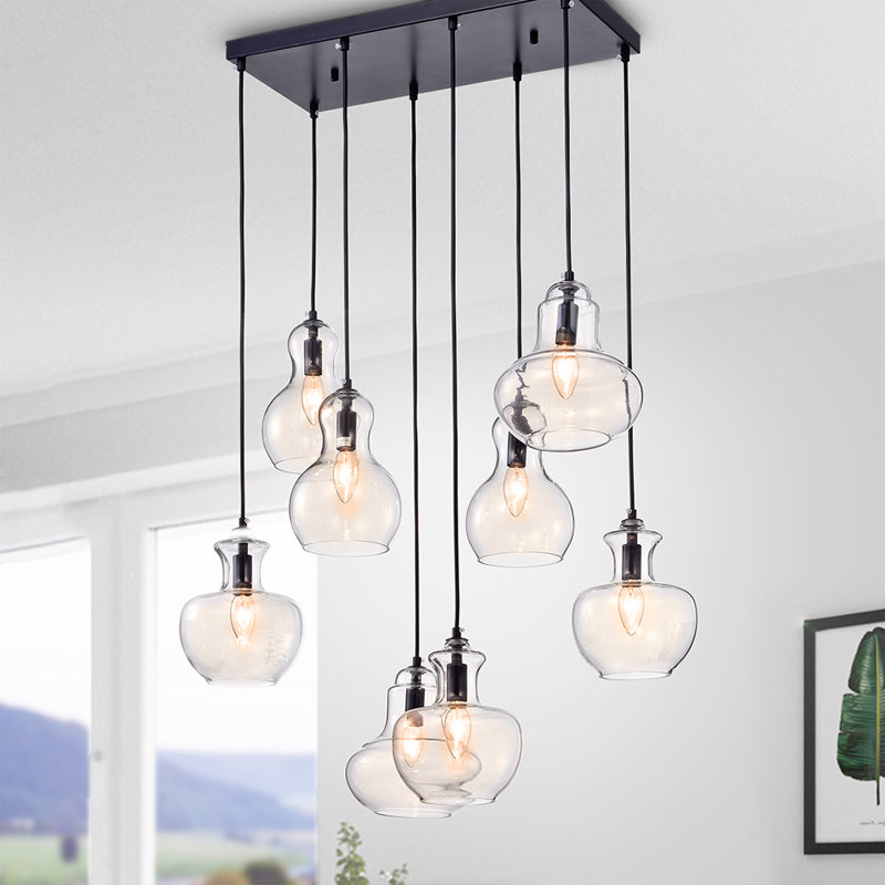 Luminaire suspendu géométrique 8 lumières grappe Spillman