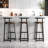 Set Of 3 Bar Stools With Backrest, Footrest And Metal Frame