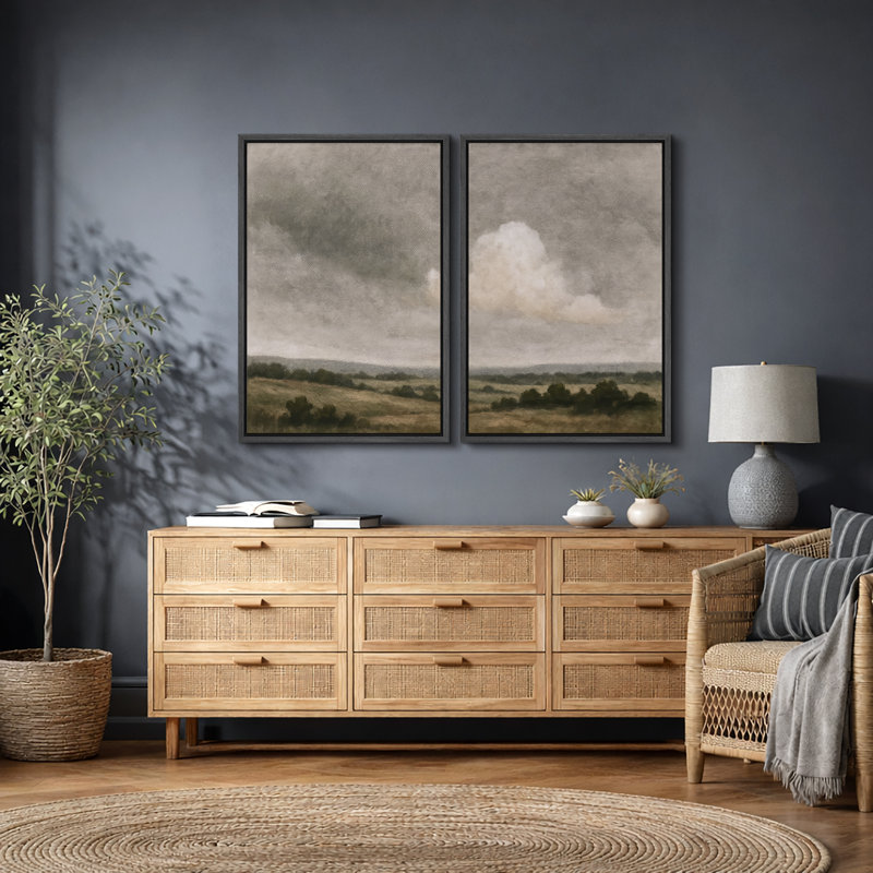 Moody Prairie, Cadre flottant noir, H 36 po x l 48 po