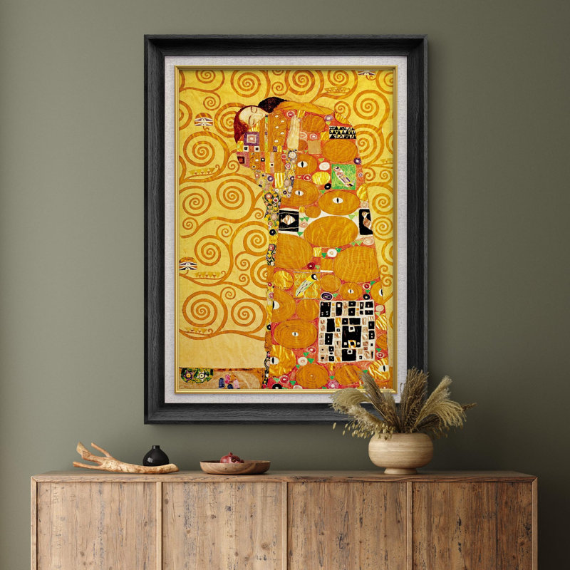 Peinture sur toile Foulard par Gustav Klimt, Noir