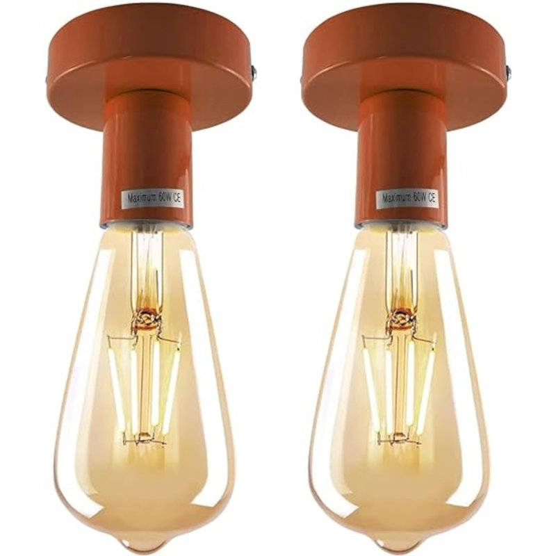 Flush Mount Light Semi Flush Mount, Orange
