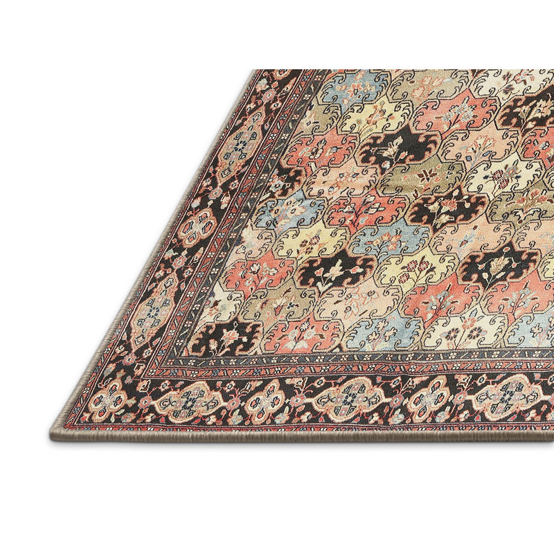 Tapis brun / bleu / rouge, Rectangle 5 pi x 7 pi