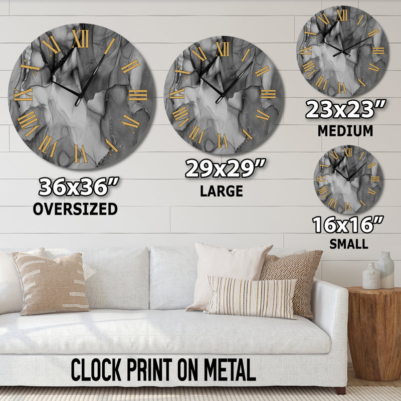 Horloge murale Tender, Petit, Noir / blanc / or	