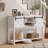 Sliding Barn Doors Console Table with Storage Shelf-1980191846