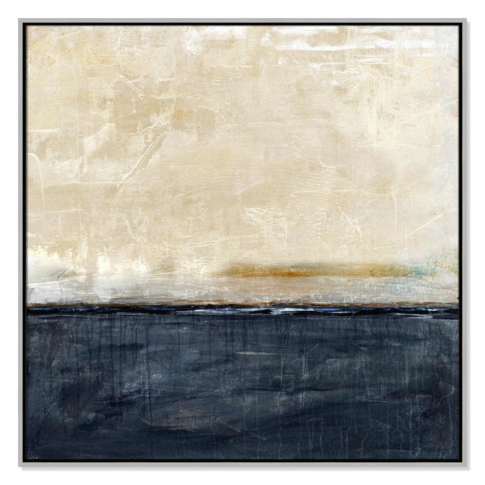 Better Days Navy Print by Denise Brown, 37.5" H x 37.5" W, Silver