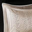 Édredon brodé pour grand lit 8 pièces - rembourrage, fausse soie, beige-116011453
