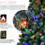 Arbre de Noël de 7 pi avec 380 lumières à DEL, contrôle, synchro musicale, 1339 pointes, branches articulées et support en métal pour un affichage des Fêtes encastré