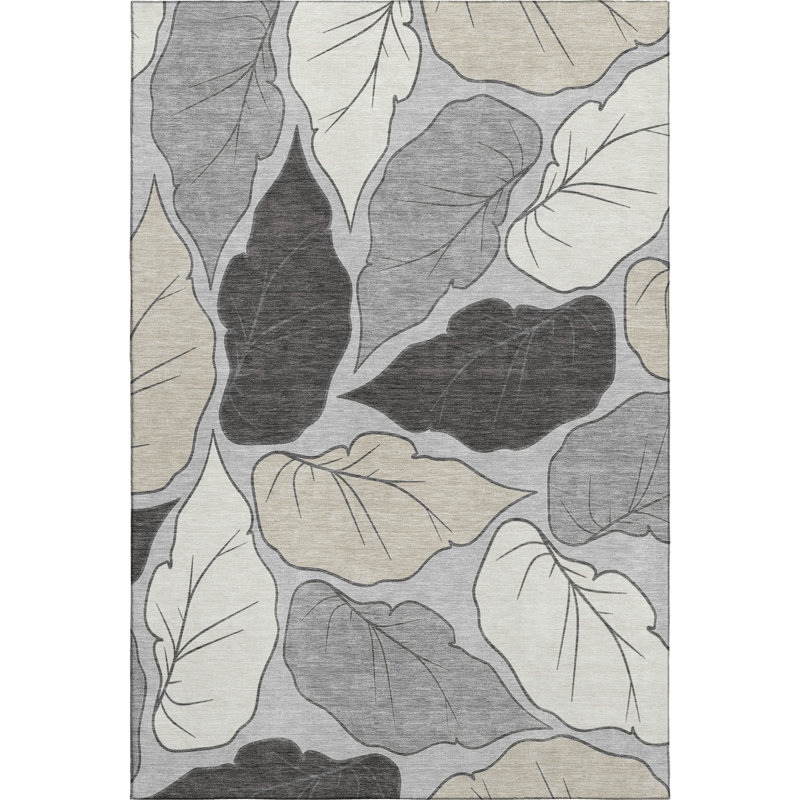 Tapis botanique de qualité supérieure lavable à la machine Mayfield AMF2348, Silver, 8' x 10'