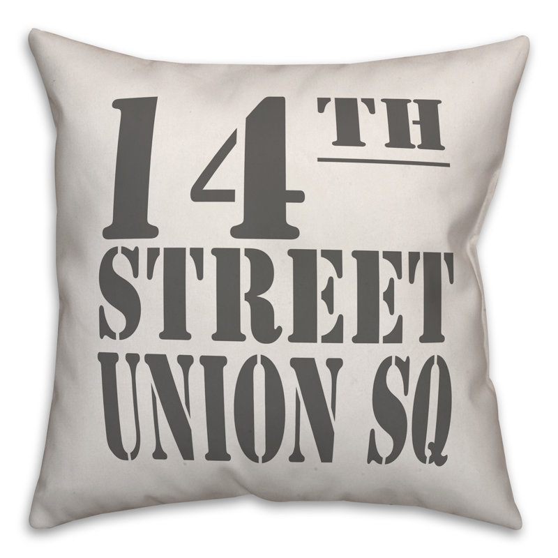  Coussin décoratif Vintage Sign 14th Street Union Square
