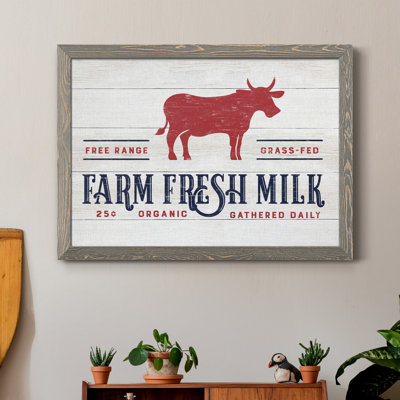 «Farm Fresh Milk», reproduction d'art textuel sur toile