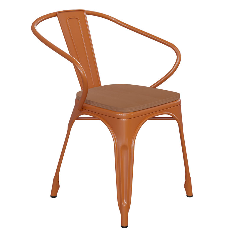 Chaise empilable Briceidy, Teck, Orange