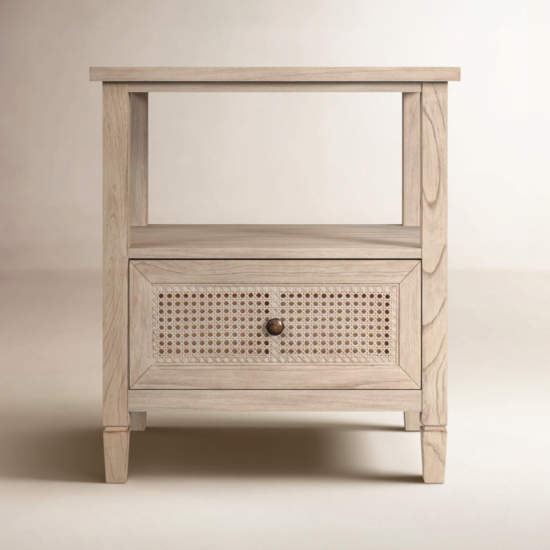 Charleston 1 - Drawer Cane Nightstand, Desert Sand