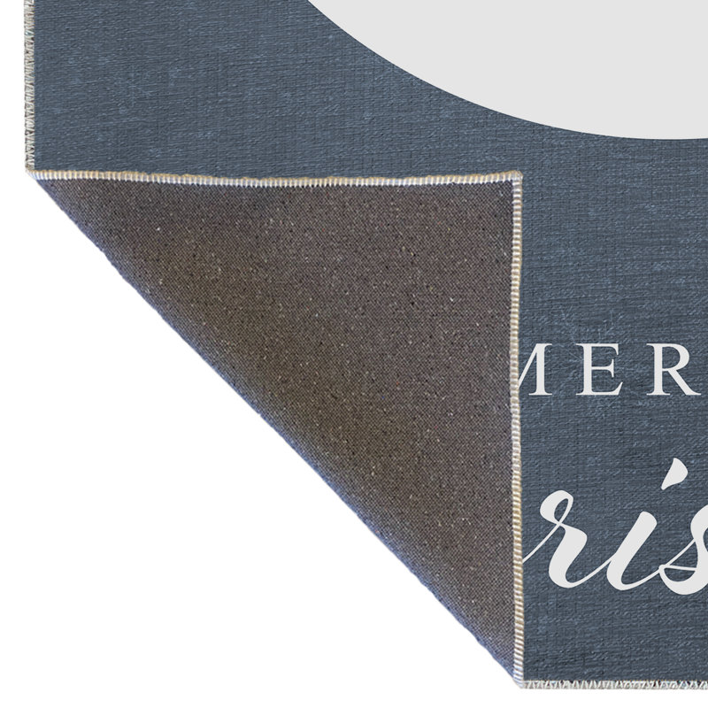 Tapis décoratif bleu à motif de lune et de renne sur le thème de Noël bleu, Rectangle 3 pi 9,81 po x 4 pi 11,06 po