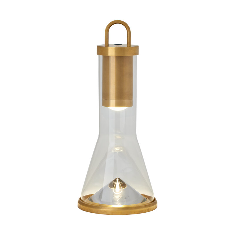 Kandella Accent Rechargeable Table Lamp, Natural Brass