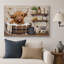 «Highland Cow Bubble Bath», œuvre d'art, impression sur toile encadrée-131654378-131654379