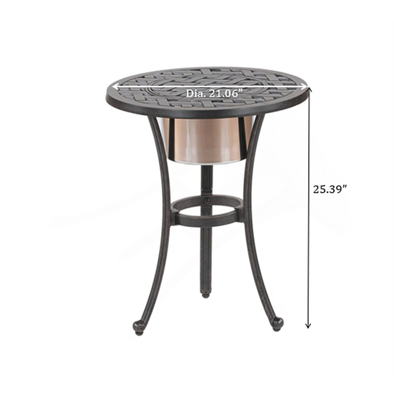 Table bistro ronde en aluminium 21 po