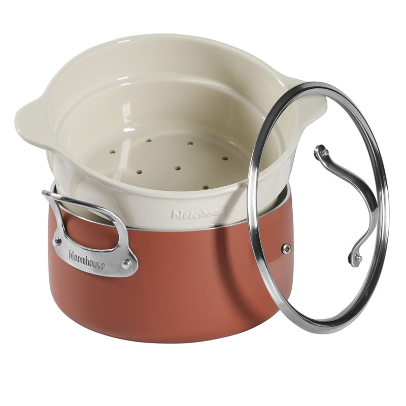 Terracotta Orange Non-Stick Aluminum 6-Quart Dutch Oven Set