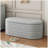 Storage Chenille Ottoman Bench Upholstered Fabric Storage Bench End of Bed Stool with Safety Hinge for Bedroom, Living Room, Entryway, Closet(40-inch)-1535994049