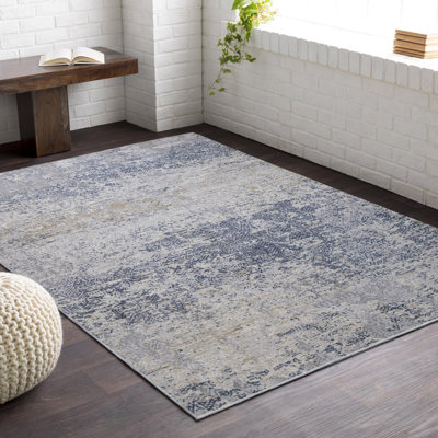 Tapis abstrait bleu / gris Fernon