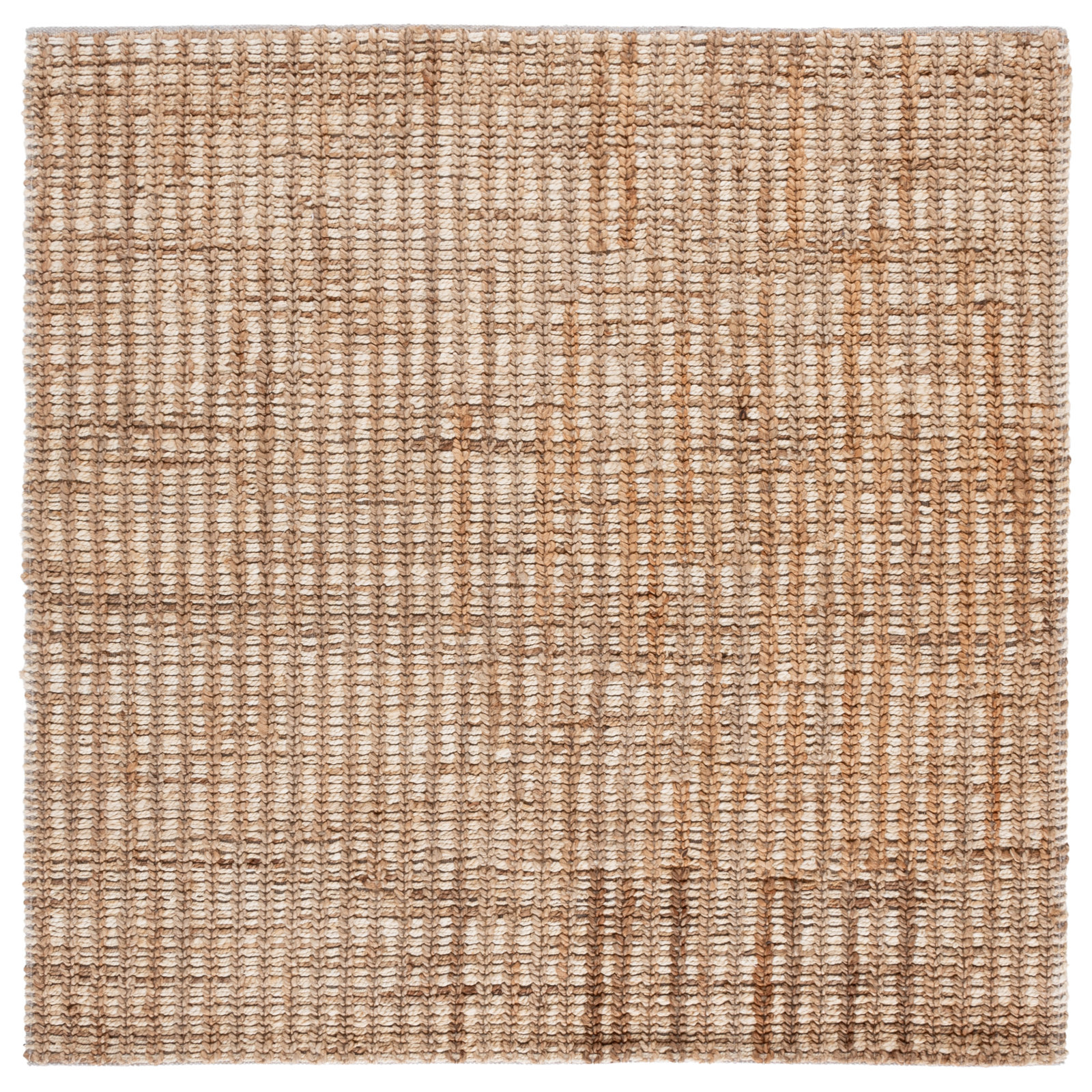 Ellport Hand-Loomed Striped Jute Rug, Square 6'