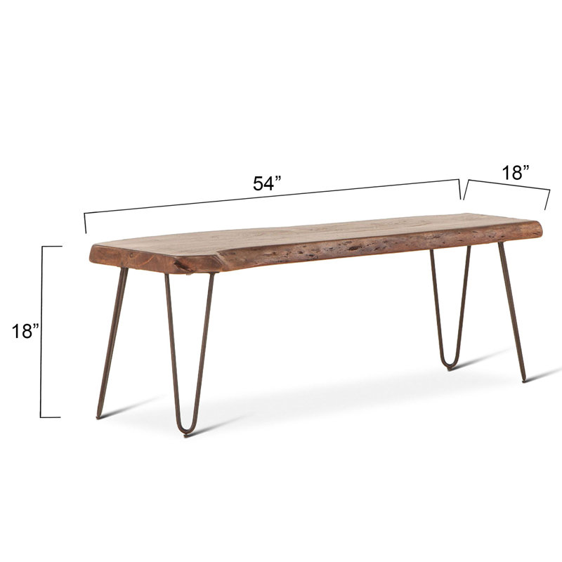 Vail Solid Wood Dining Bench, Walnut