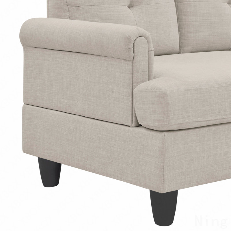 Canapé modulaire rembourré 2 pièces faisant face à la droite avec méridienne, beige clair