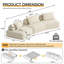 Canapé incurvé moderne de 139 po, canapé modulaire en nuage avec dossier réglable, canapé à siège profond surdimensionné pour le salon, sans assemblage requis, beige-541131095