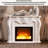 European-style solid wood carved decorative fireplace core with simulated flame electric fireplace-1766930406