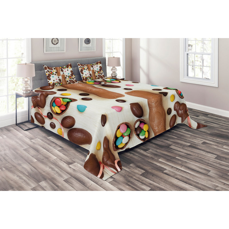 Farmhouse / Country Polyester Coverlet, Queen Bedspread + 2 Shams