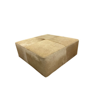 Algere Ottoman in Hair on Hide Camel