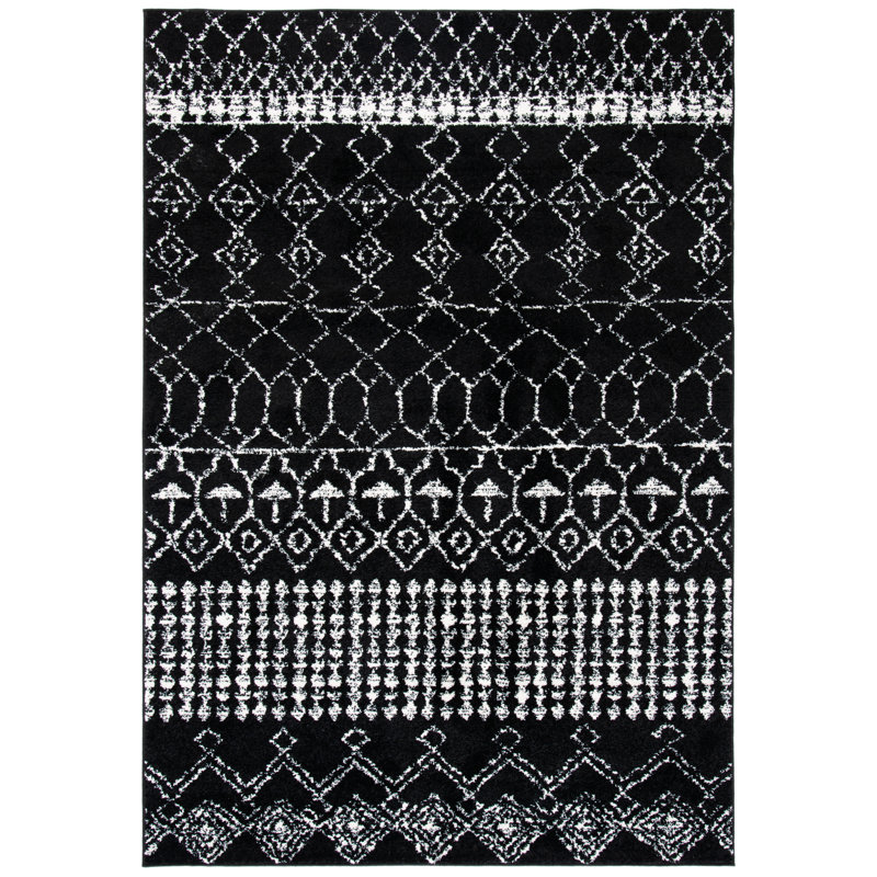 Oneridge Area Rug In Black & Ivory, Rectangle 122 x 183 cm