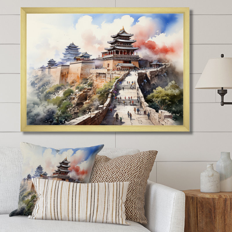 «China Art Forbidden City II», reproduction d'art sur toile, H 12 po x l 20 po x P 1 po, Cadre doré à une seule photo