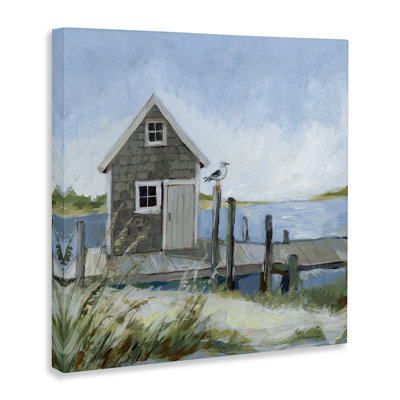 Scenic Boat House View Canvas Wall Art, design by Susan Winget