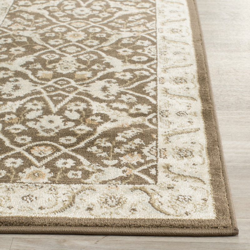 Tapis gris / ivoire Lavelle, Rectangle 5 pi 1 po x 7 pi 7 po