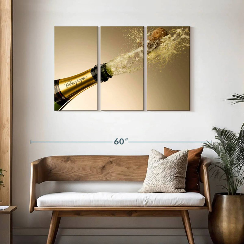 Yarlin Champagne Cork Pop, 48" H x 74" W