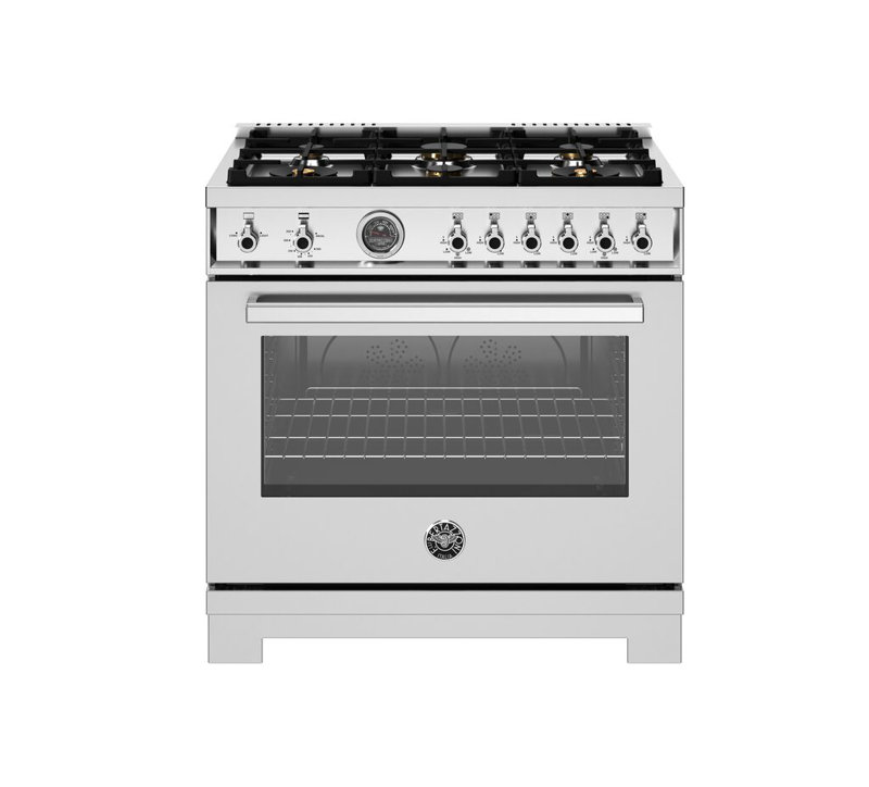 Bertazzoni 36" 5.9 Cubic Feet Freestanding Range, Natural Gas, Stainless Steel