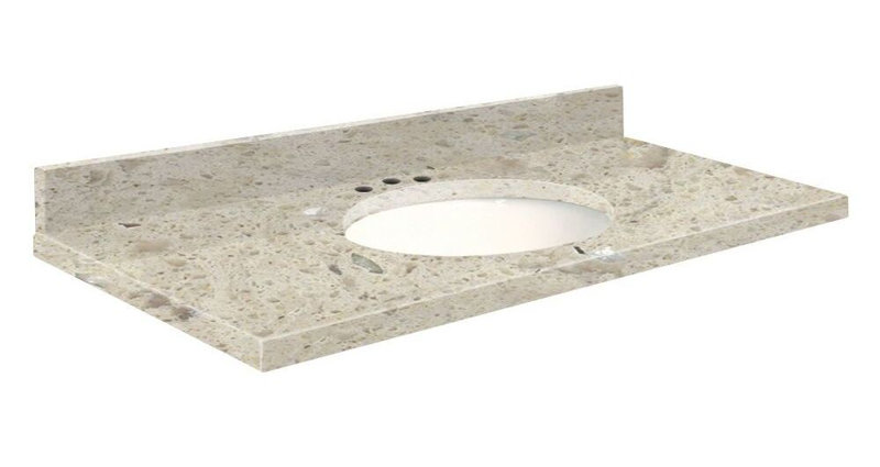 Dessus de salle de bain simple 49 po meuble-lavabo, Centré de 8 pouces, Blanc, Carmel