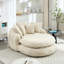 Très grand canapé à billes rembourré avec dossier enveloppant, comprend 3 grands et 2 petits coussins, tissu en chenille moelleux, canapé de plancher ovale pour adultes-218356029