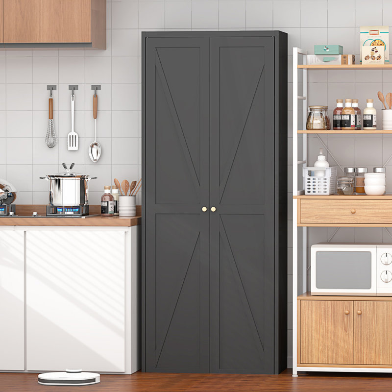 Armoire de rangement en métal réglable à 2 portes en métal, armoire de cuisine, armoire d'appoint