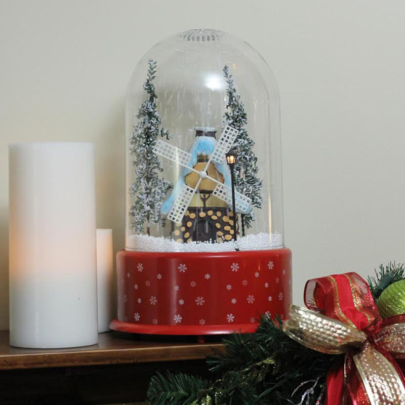 Plateau de table de Noël en forme de neige 14 "avec plateau enneigé enneigé