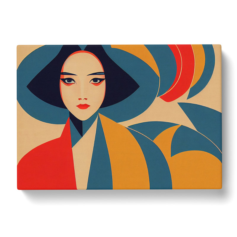 Woman Art Deco Style - Wrapped Canvas