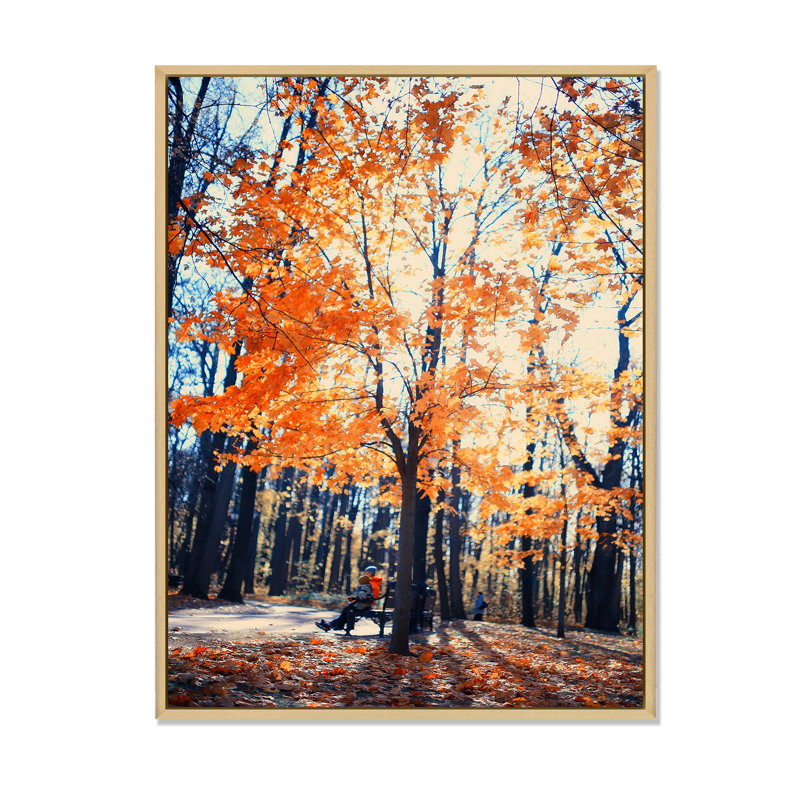 Mystic Yellow Fall Forest IV - Décoration murale traditionnelle sur toile, H 20 po x l 12 po x P 1 po
