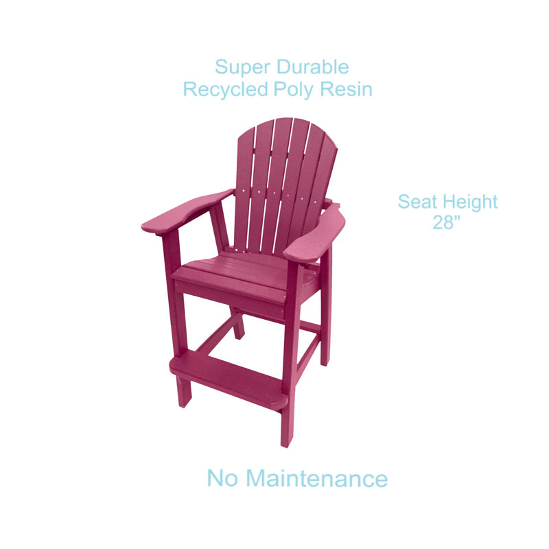 Ansel Tall Adirondack Chair, Poly Outdoor Furniture, Cranberry
