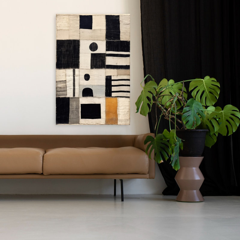 Art contemporain abstrait géométrique, H 48 po x l 32 po