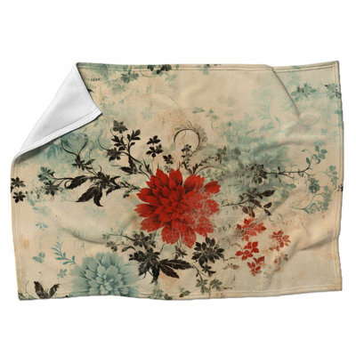 Jeté floral jeté beige