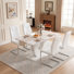 Jeanlouis Modern Faux Marble Dining Table Set with Cantilever Chairs