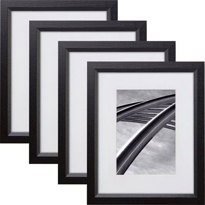 Economy .875" Ebony Hardwood Matted Picture Frame